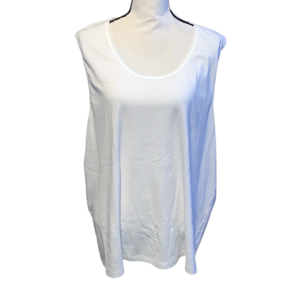 C.S.T. Sport Vintage Pure White Sleeveless Tank Top Plus Size 5X NWOT